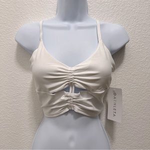 Brand new, Athleta, sports top, S, cinch front, white, cream